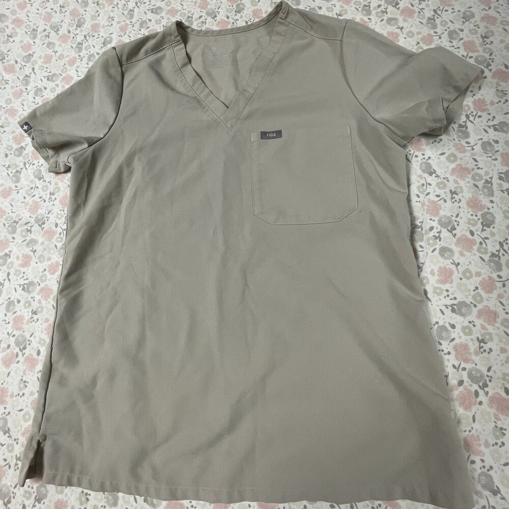 Figs Women's Small V-Neck Scrub Top, Tan Color - Great condition